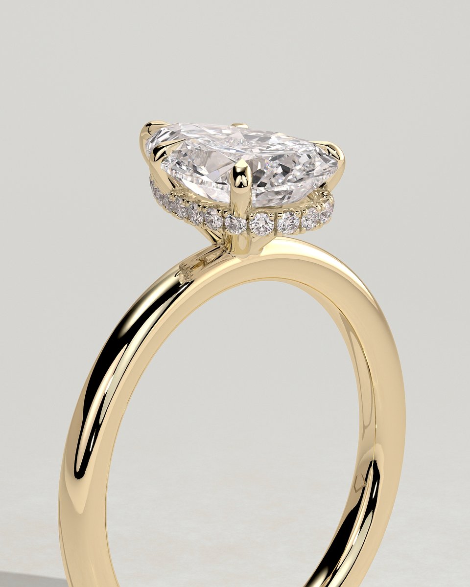 MET 0057 Pear Solitaire Engagement Ring