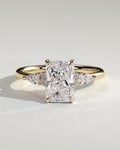 MET 0337 Radiant Three Stone Engagement Ring