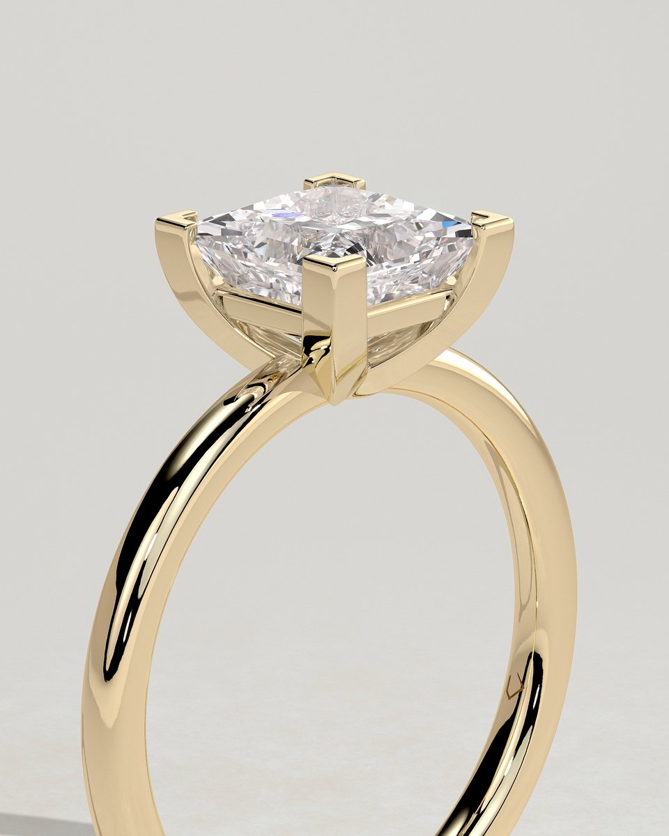 MET 0271 Princess Solitaire Engagement Ring