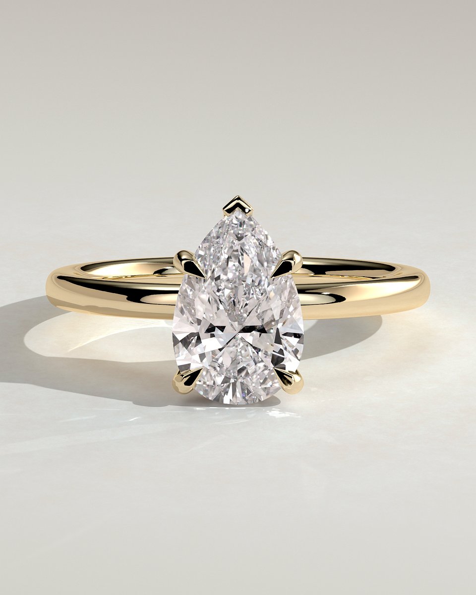 MET 0117 Pear Solitaire Engagement Ring
