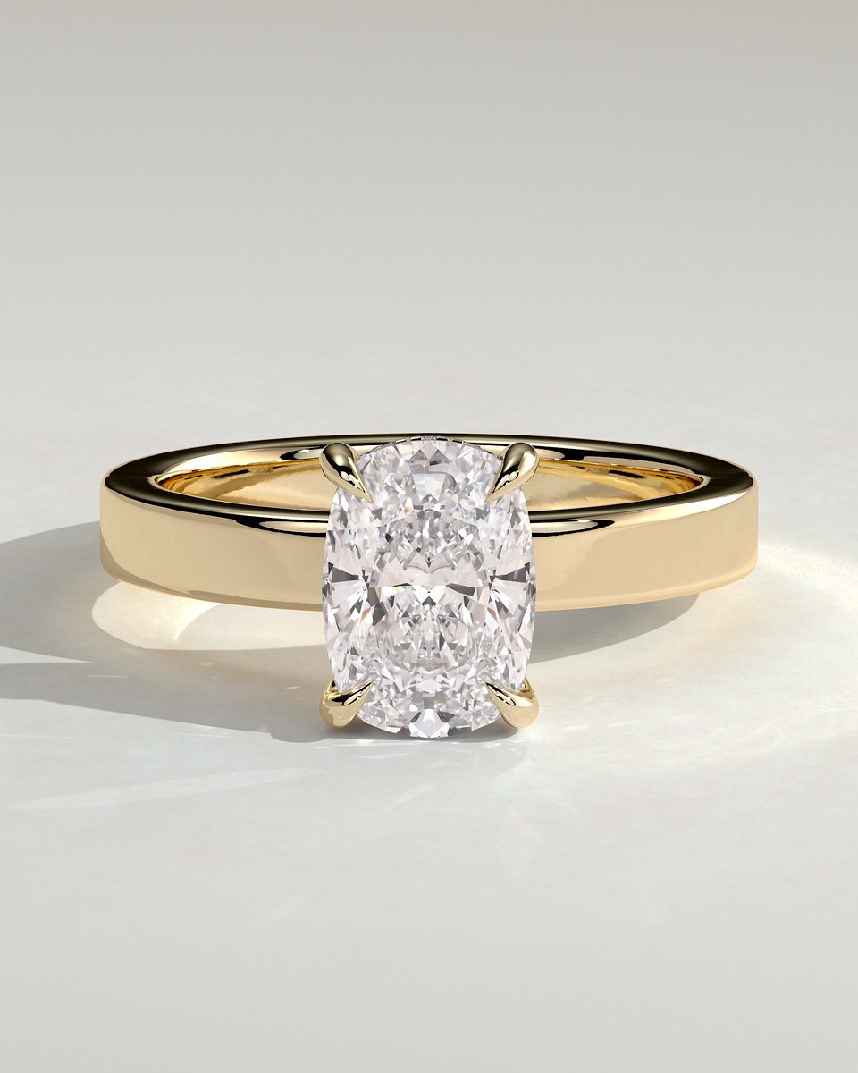 MET 0192 Elongated Cushion Solitaire Engagement Ring