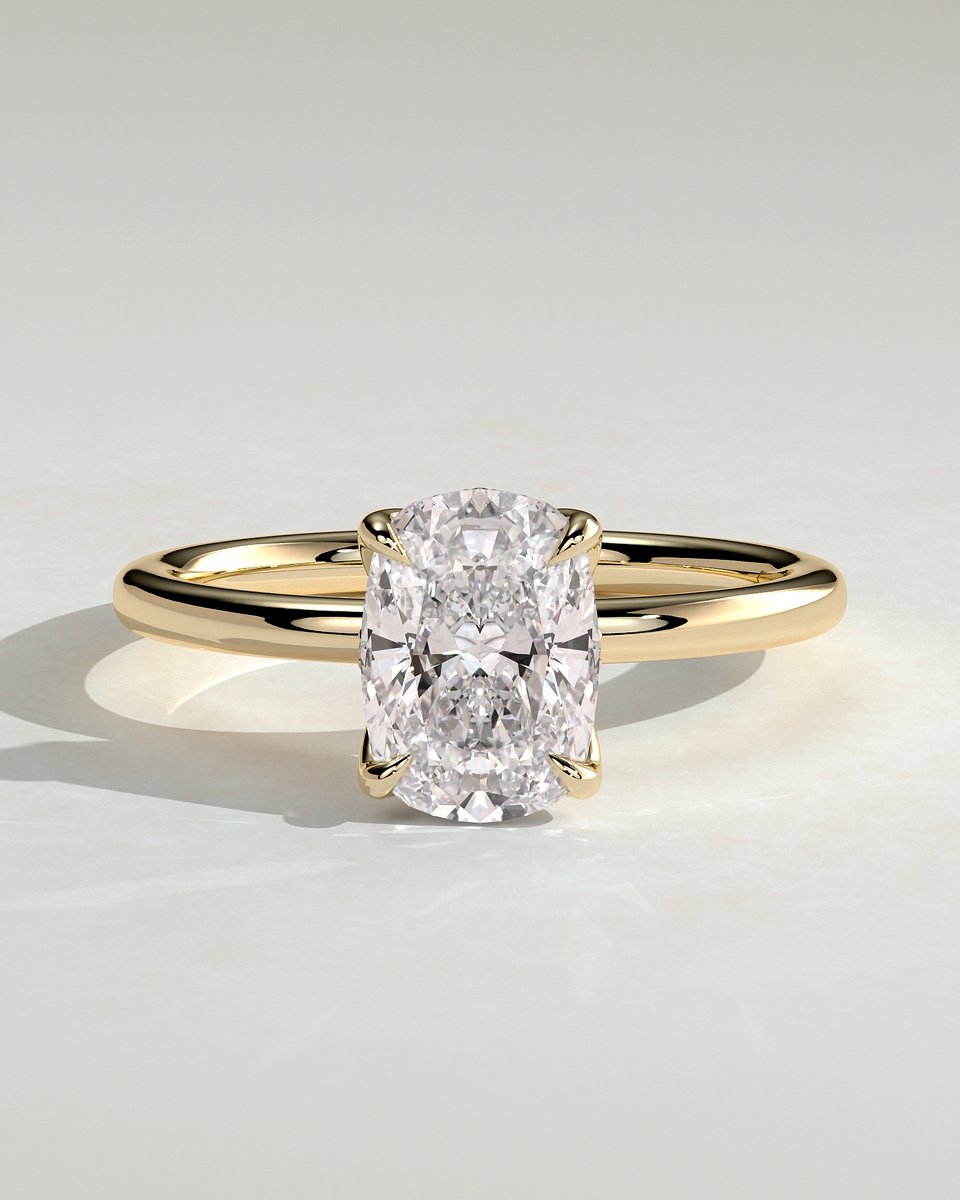 MET 0202 Elongated Cushion Solitaire Engagement Ring