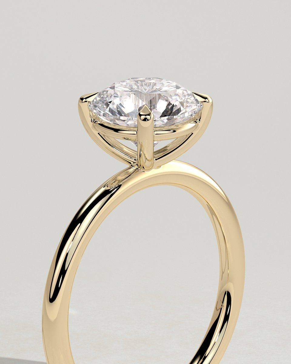 MET 0153 Round Solitaire Engagement Ring