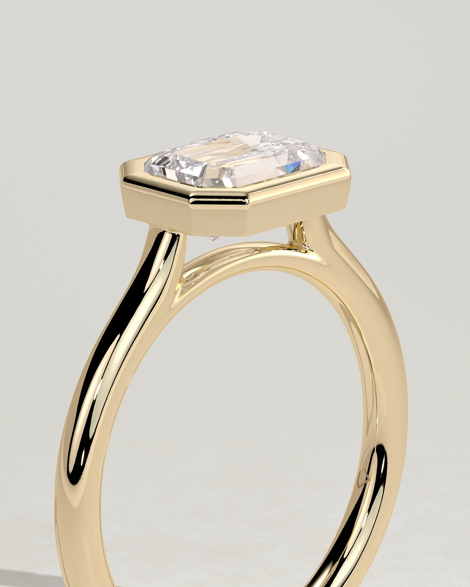 MET 0071 Emerald Solitaire Engagement Ring