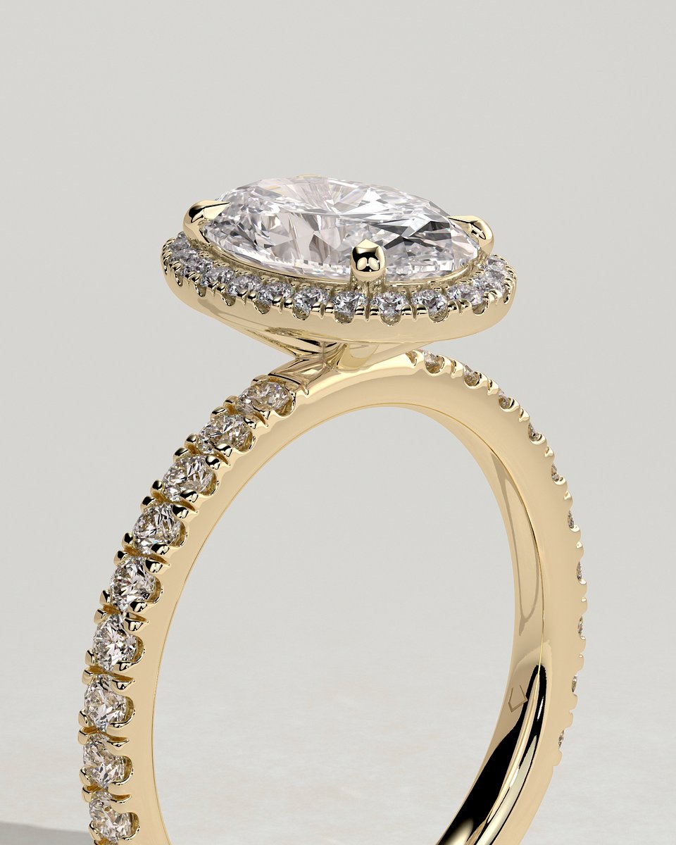 MET 0139 Oval Halo Engagement Ring