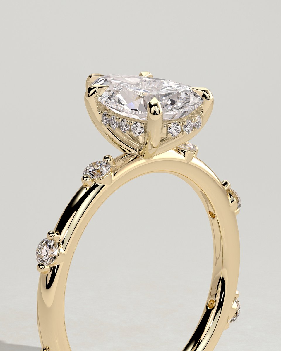 MET 0208 Pear Solitaire Engagement Ring