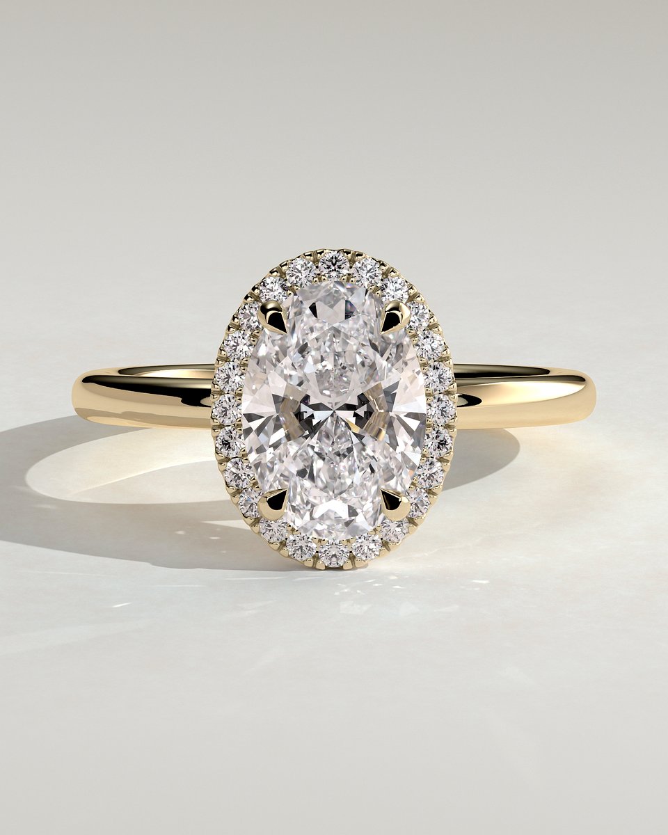 MET 0118 Oval Halo Engagement Ring