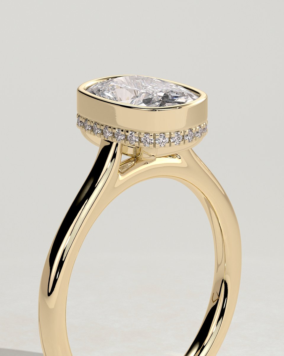 MET 0128 Elongated Cushion Solitaire Engagement Ring