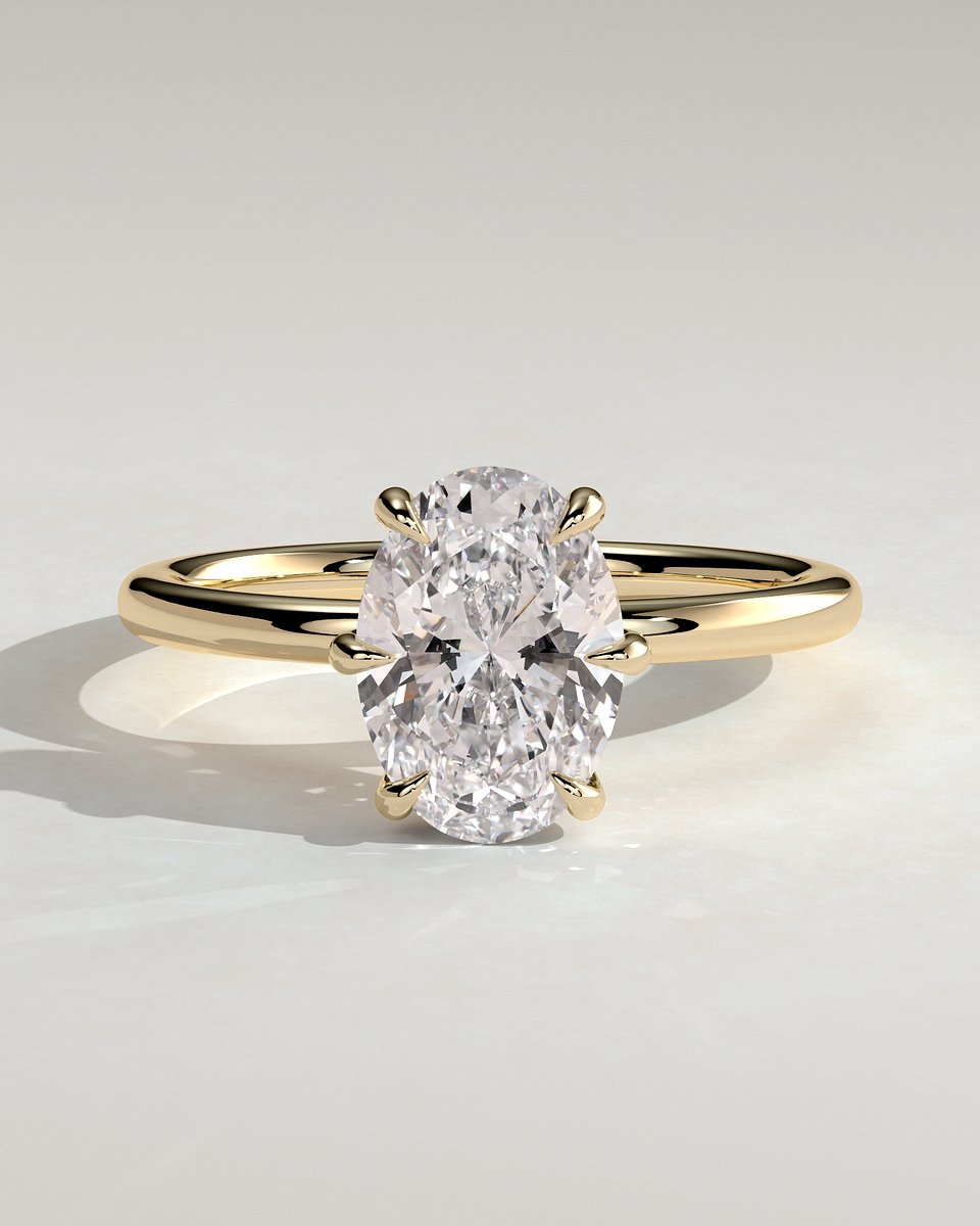 MET 0182 Oval Solitaire Engagement Ring