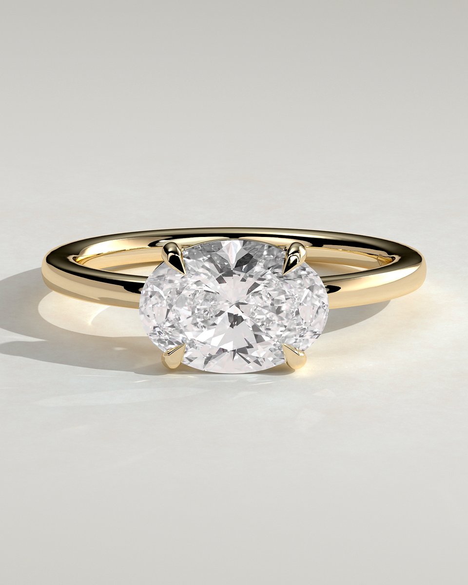 MET 0030 Oval Solitaire Engagement Ring