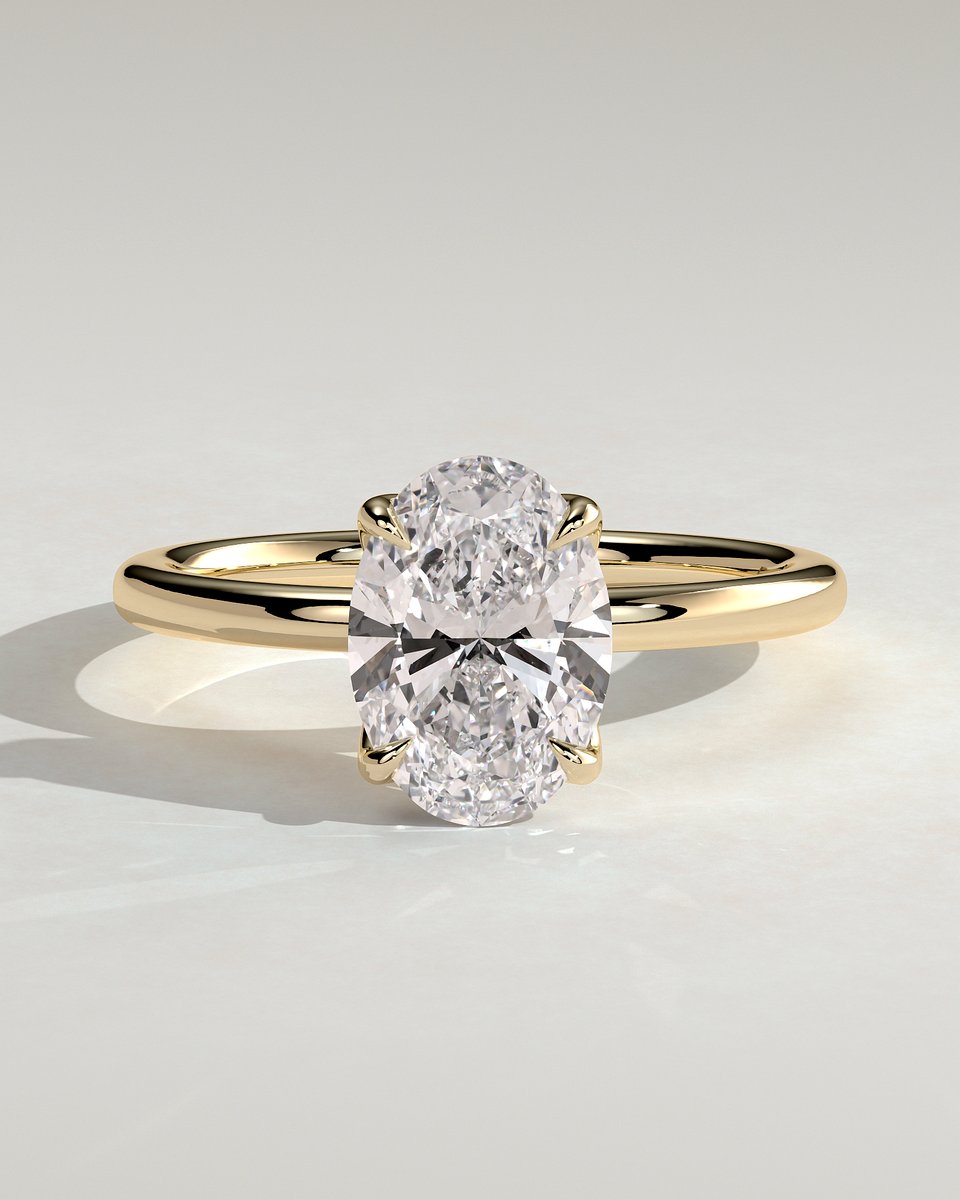 MET 0019 Oval Solitaire Engagement Ring