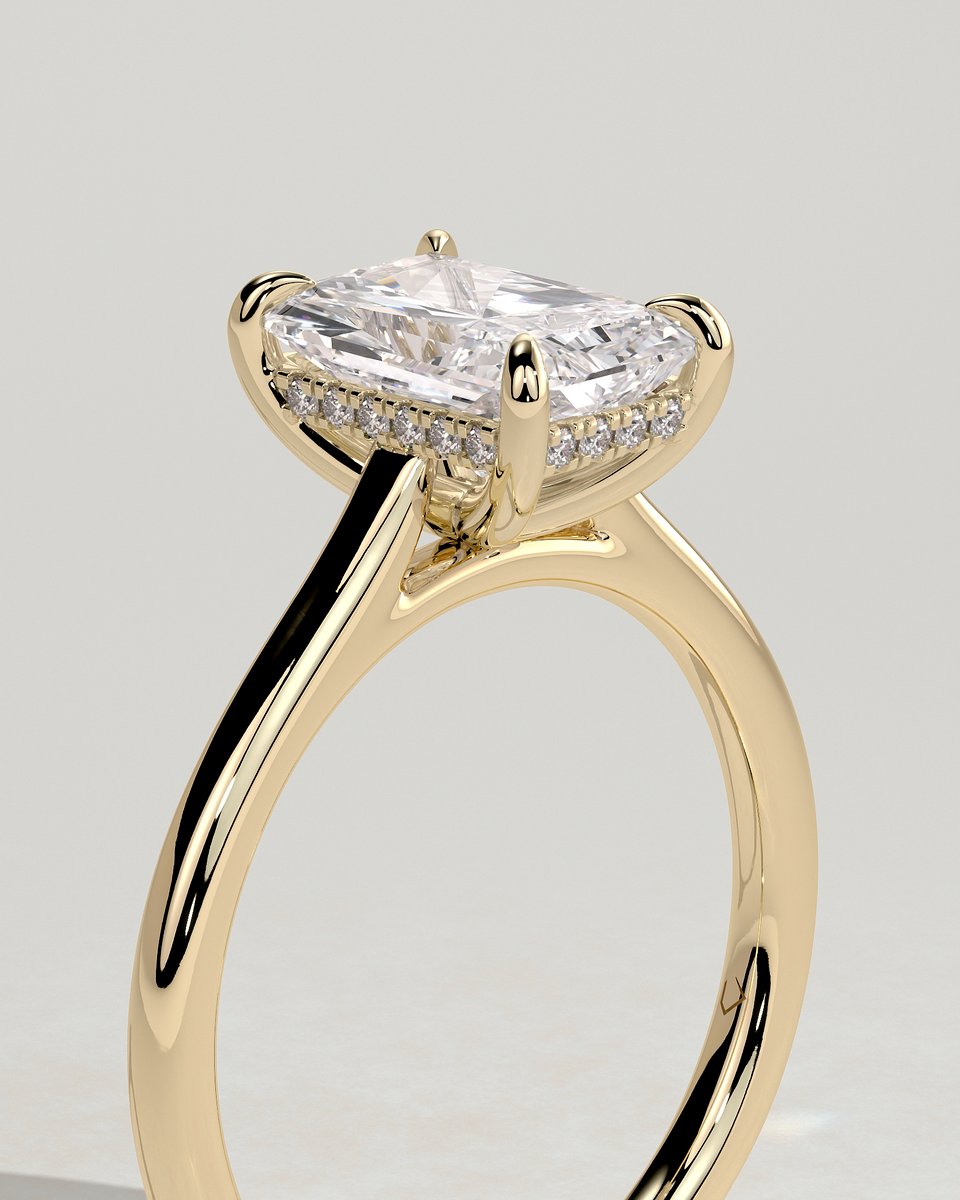 MET 0132 Radiant Solitaire Engagement Ring