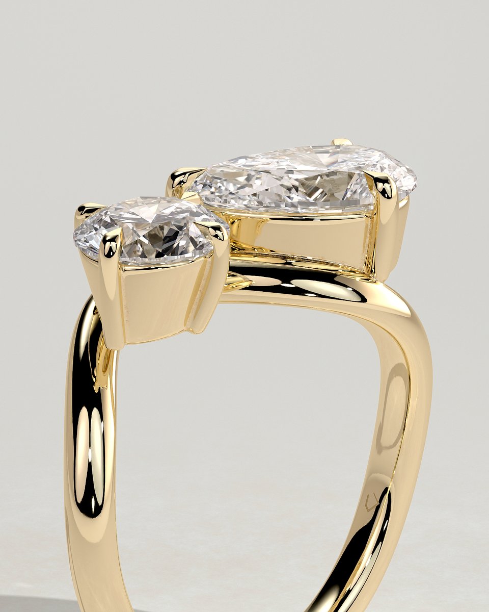 MET 0178 Round Toi et Moi Engagement Ring
