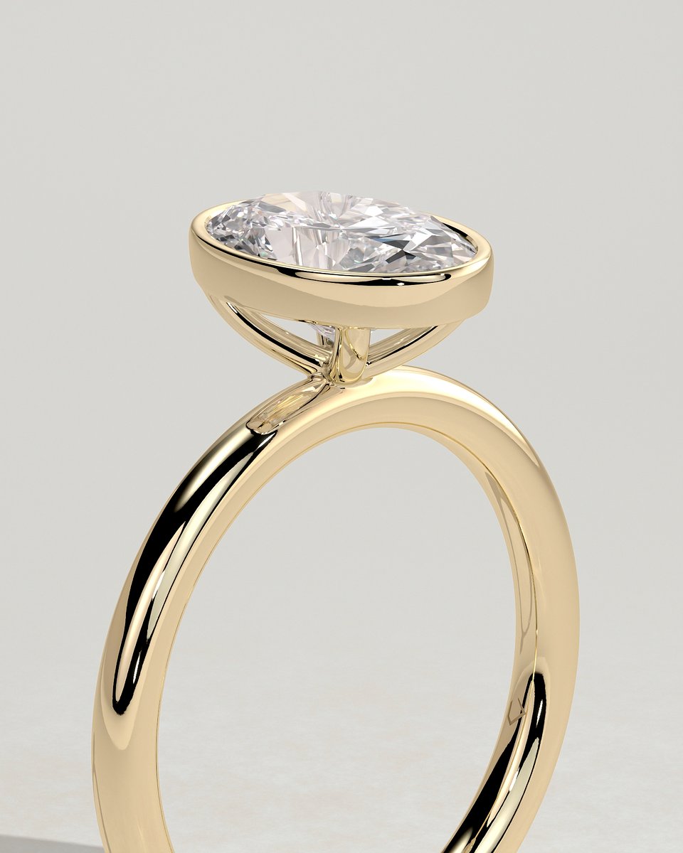 MET 0053 Oval Solitaire Engagement Ring