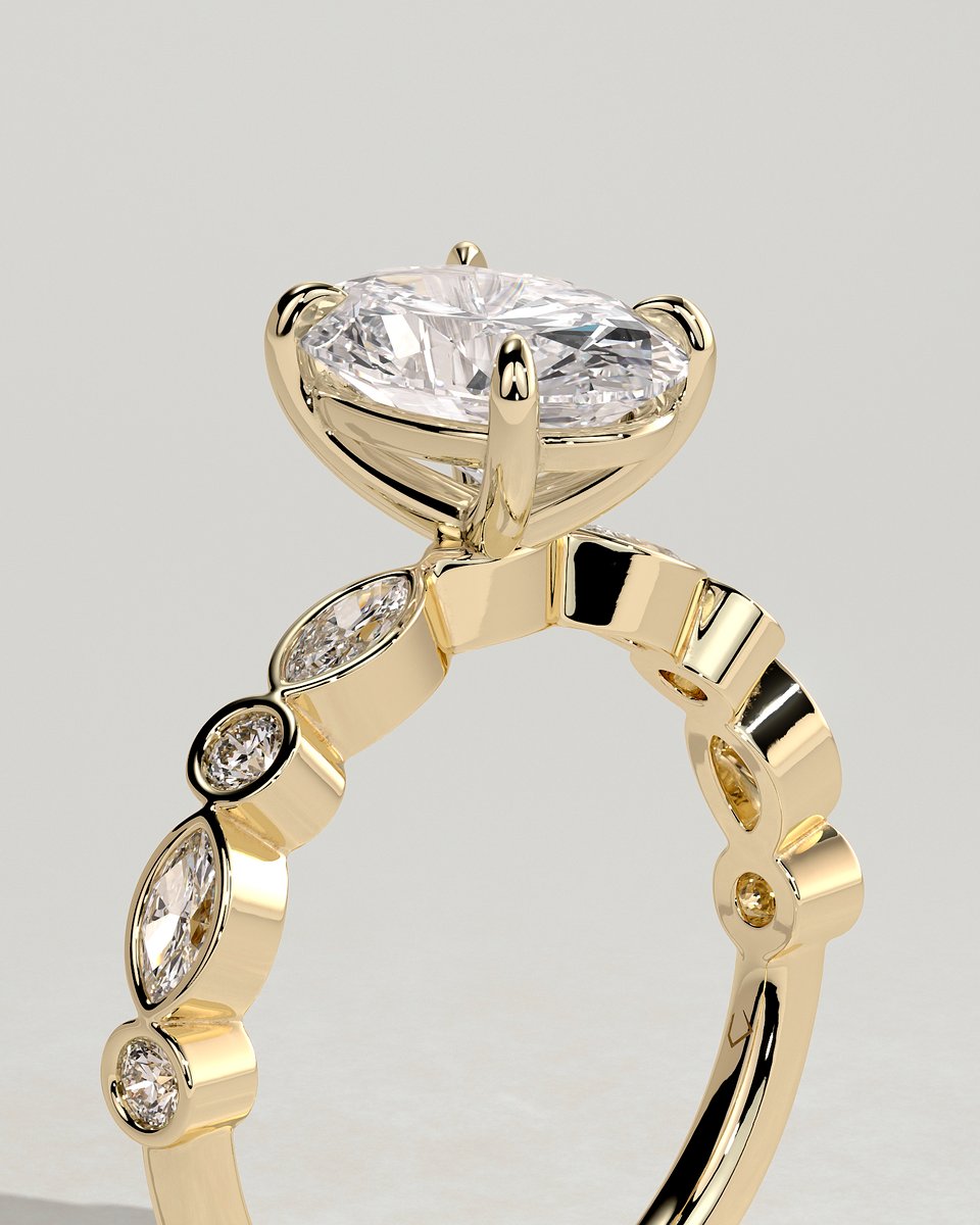 MET 0166 Oval Solitaire Engagement Ring