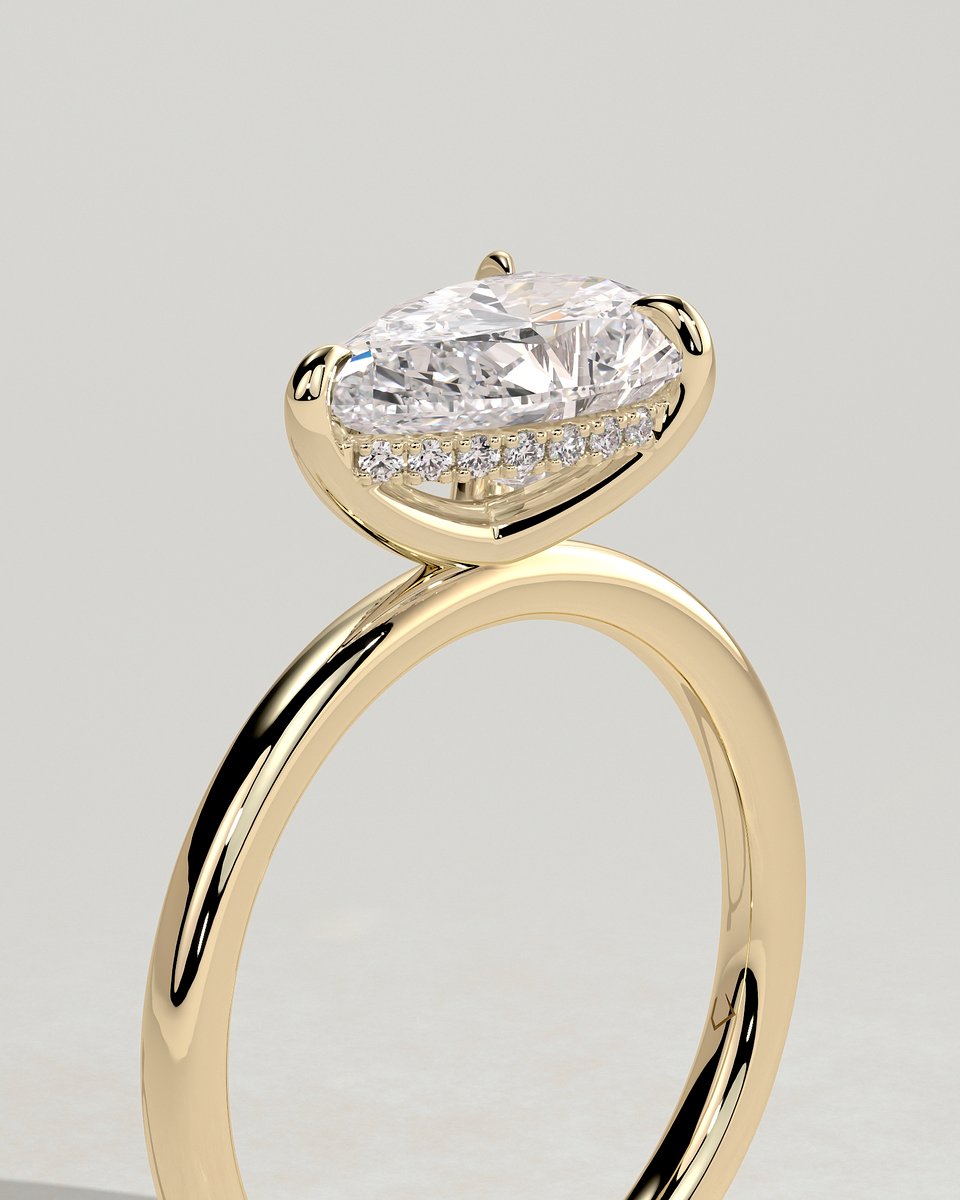 MET 0365 Pear Solitaire Engagement Ring