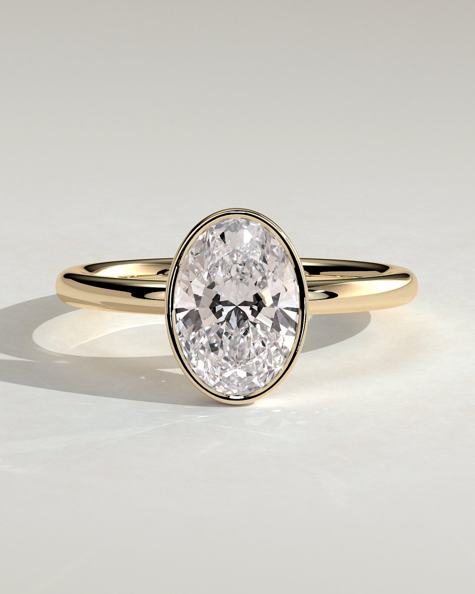 MET 0053 Oval Solitaire Engagement Ring
