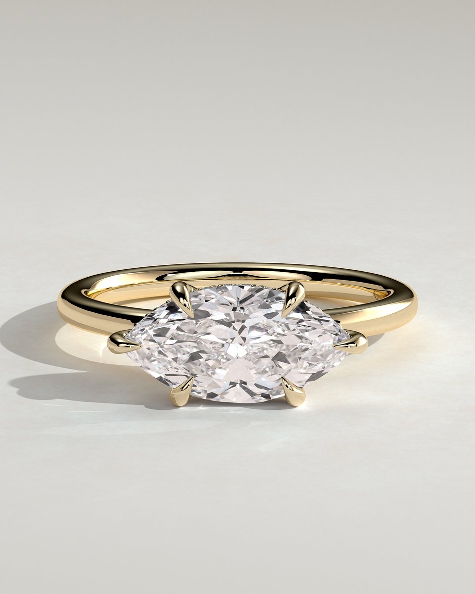 MET 0355 Marquise Solitaire Engagement Ring