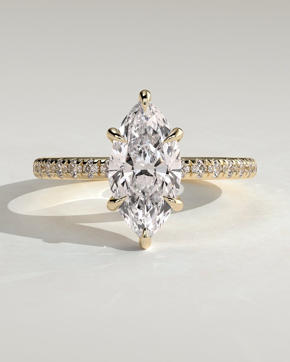 MET 0186 Marquise Solitaire Engagement Ring