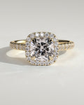 MET 0160 Cushion Halo Engagement Ring