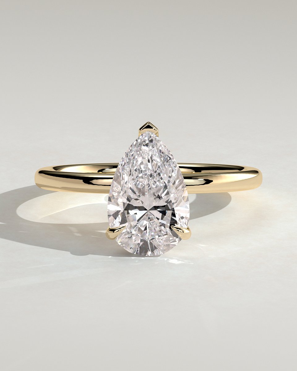 MET 0020 Pear Solitaire Engagement Ring