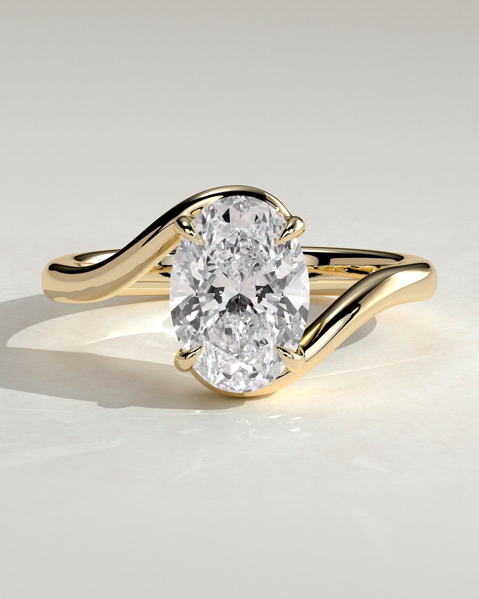 MET 0037 Oval Solitaire Engagement Ring