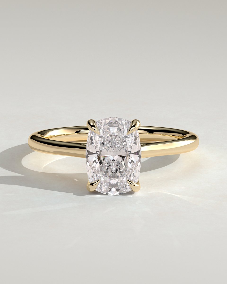 MET 0028 Elongated Cushion Solitaire Engagement Ring