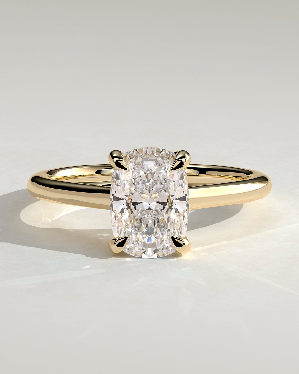 MET 0150 Elongated Cushion Solitaire Engagement Ring