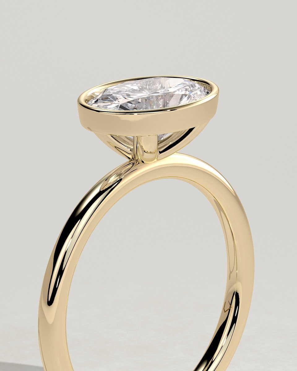 MET 0105 Oval Solitaire Engagement Ring