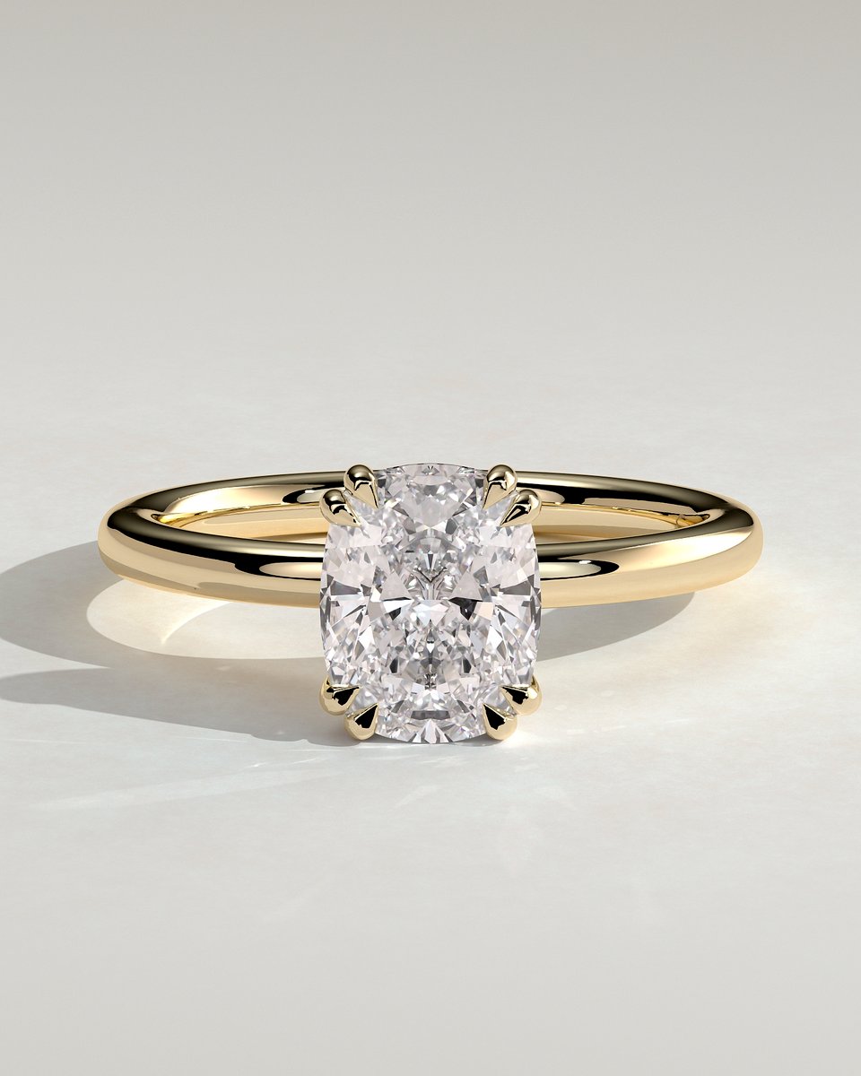 MET 0138 Elongated Cushion Solitaire Engagement Ring