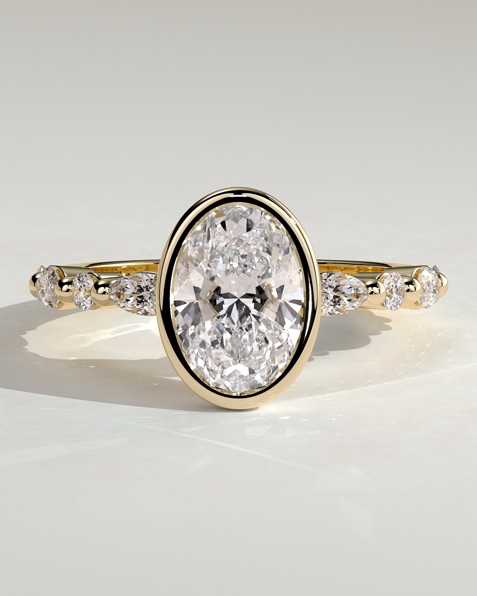 MET 0190 Oval Solitaire Engagement Ring