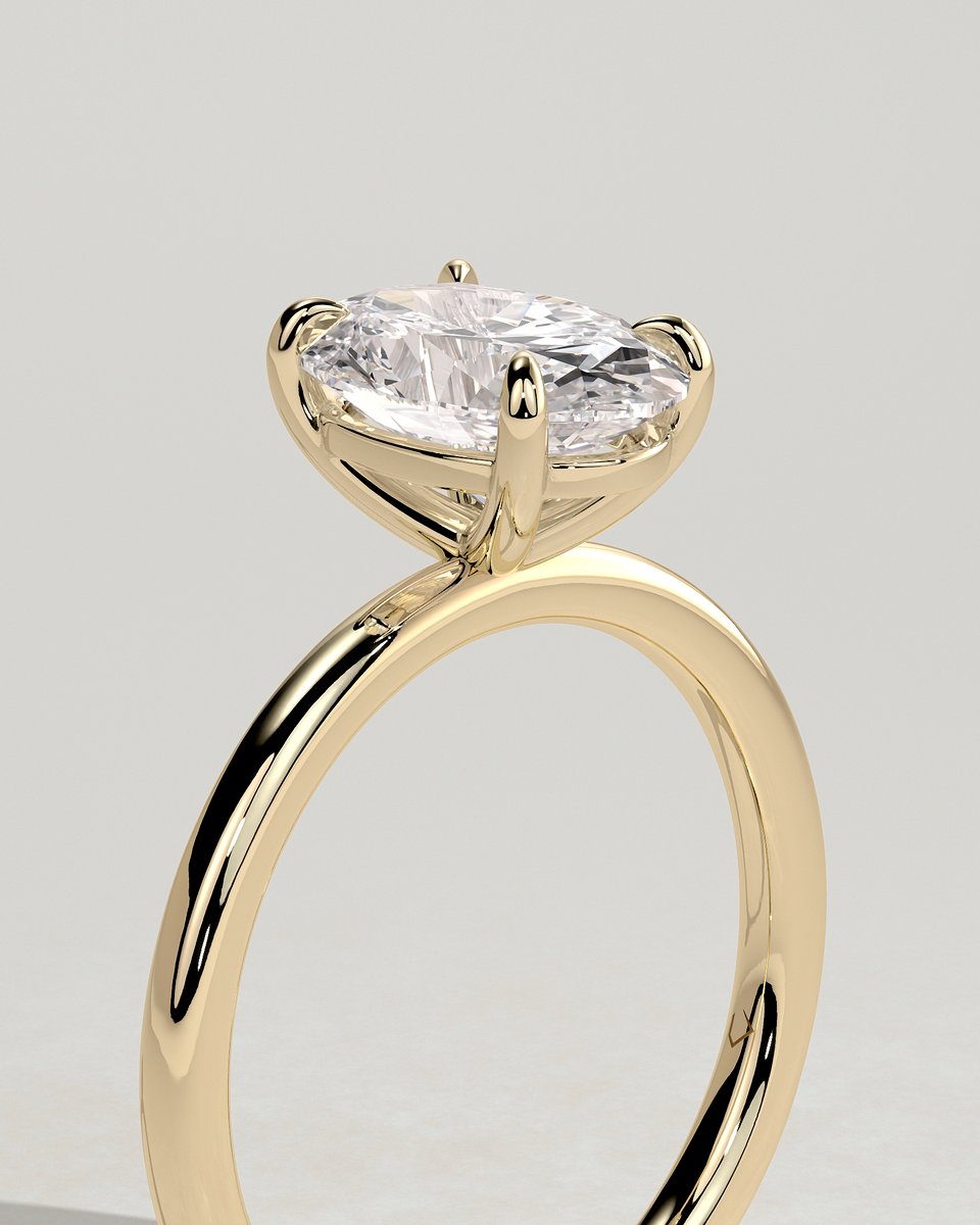 MET 0002 Oval Solitaire Engagement Ring