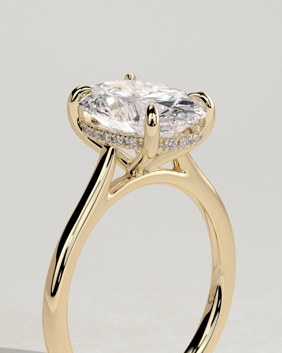 MET 0006 Oval Solitaire Engagement Ring