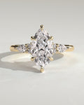 MET 0100 Marquise Three Stone Engagement Ring