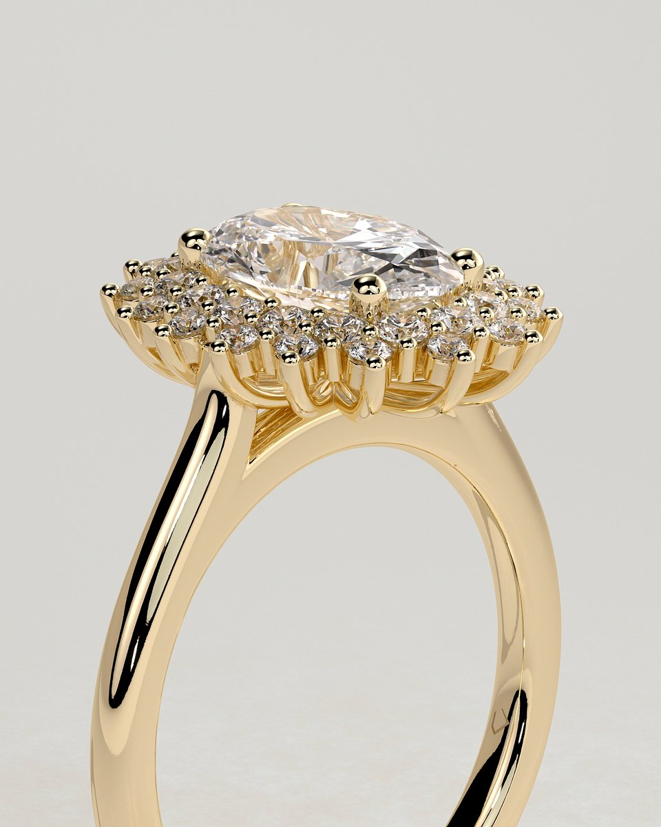 MET 0193 Oval Halo Engagement Ring