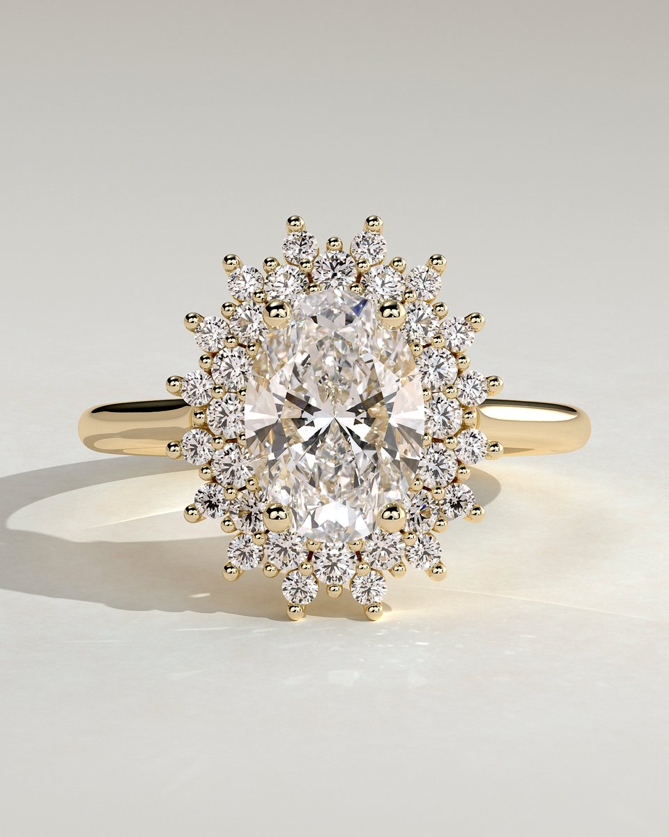 MET 0193 Oval Halo Engagement Ring