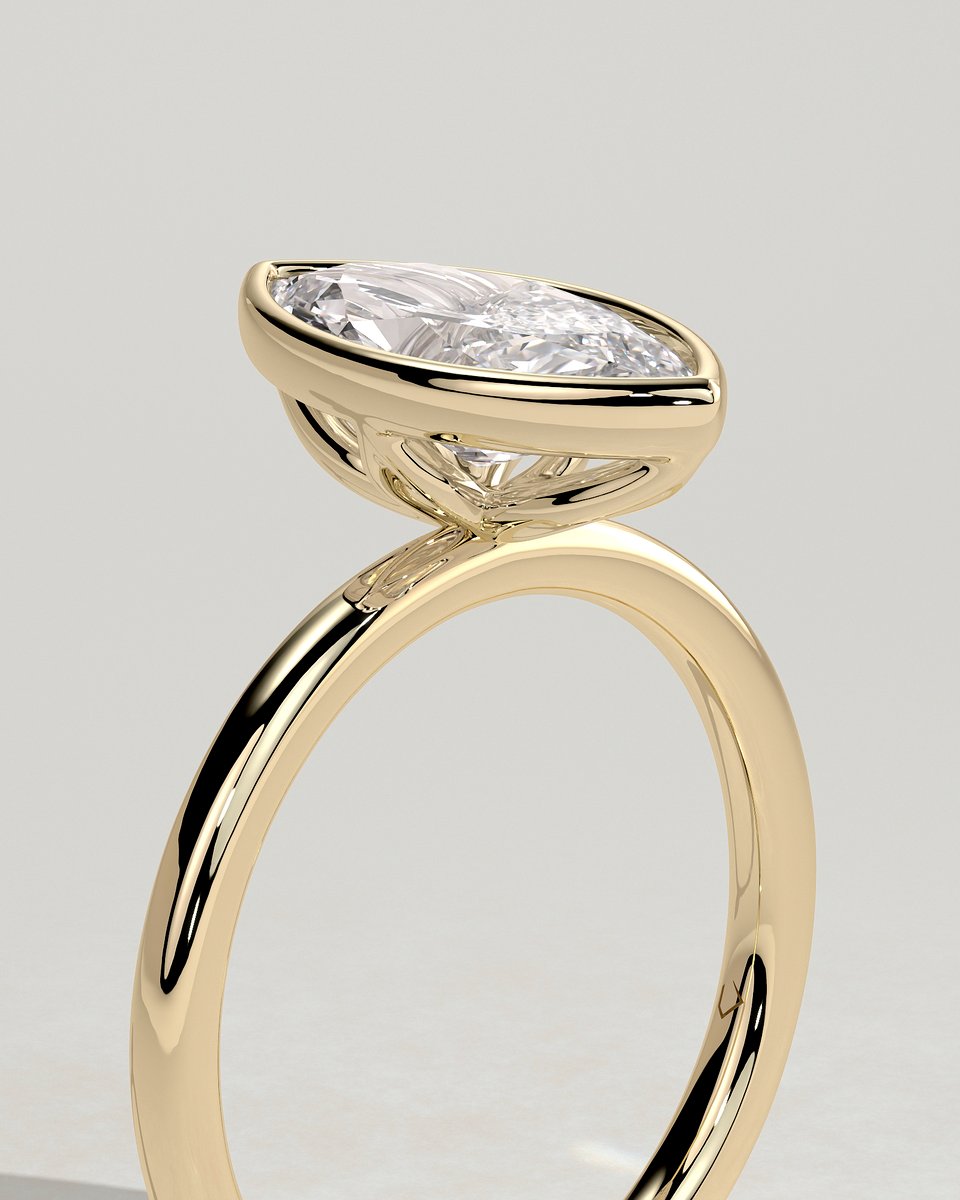 MET 0363 Marquise Solitaire Engagement Ring