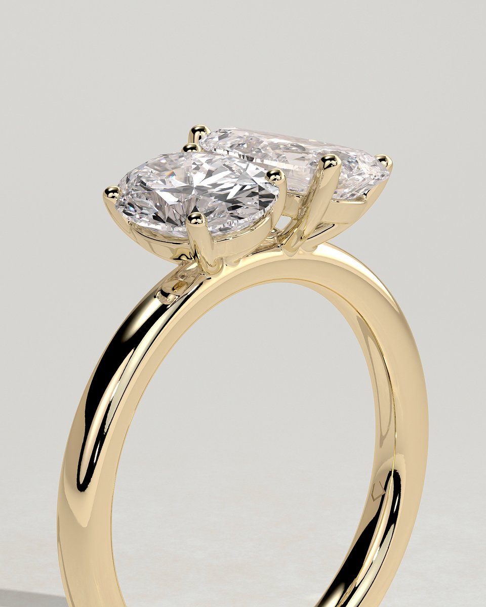 MET 0059 Oval Toi et Moi Engagement Ring