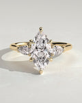 MET 0199 Marquise Three Stone Engagement Ring