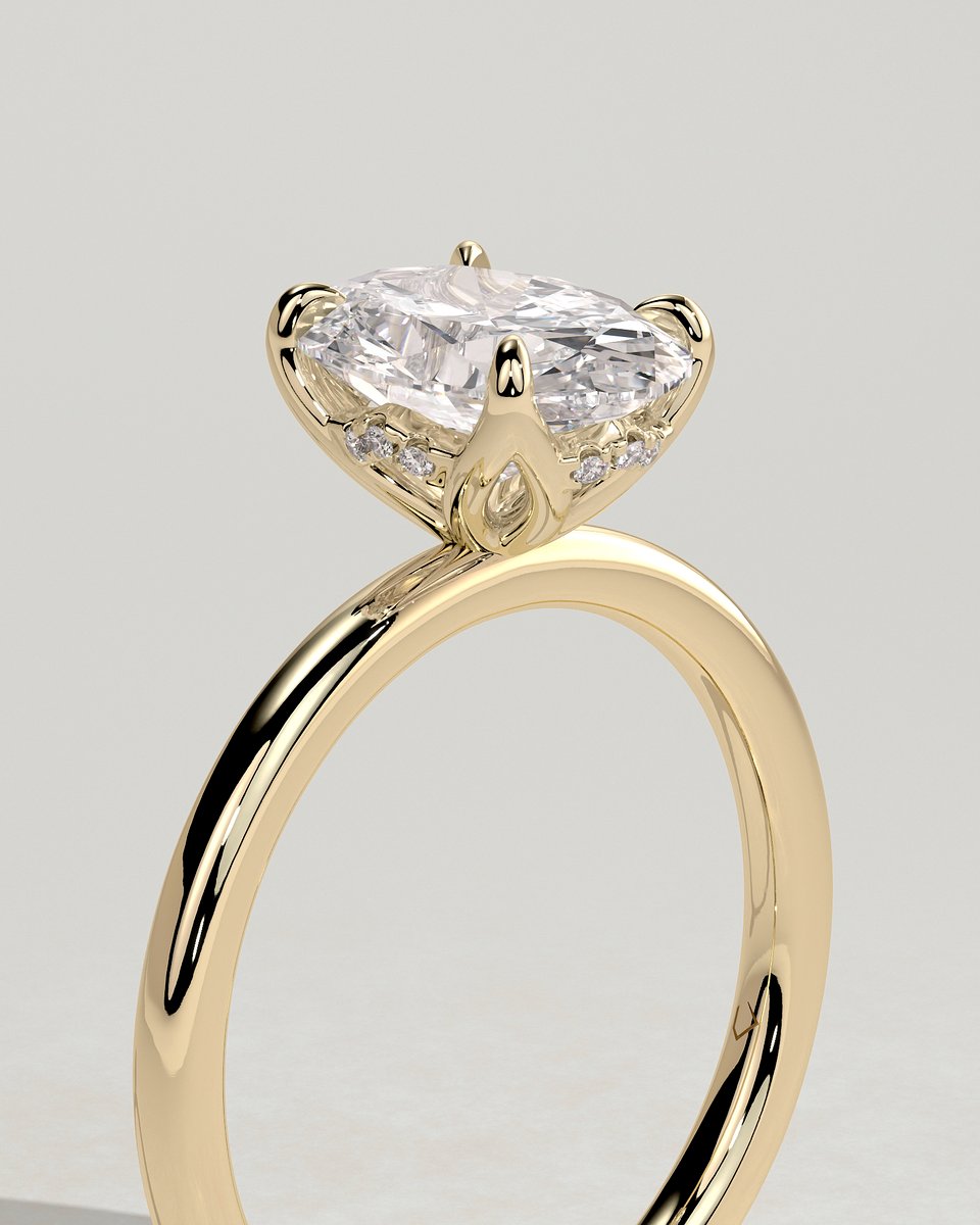 MET 0019 Oval Solitaire Engagement Ring