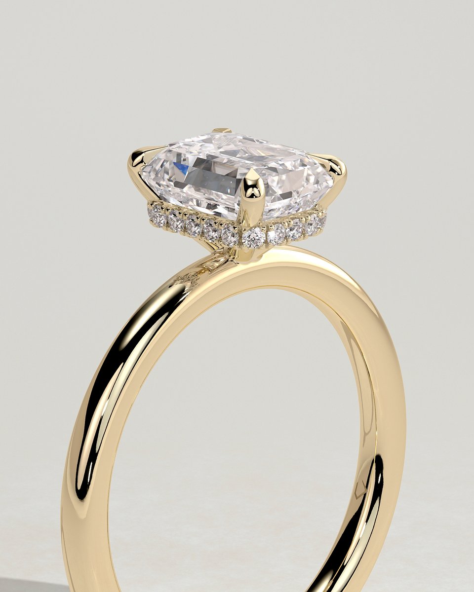MET 0243 Emerald Solitaire Engagement Ring