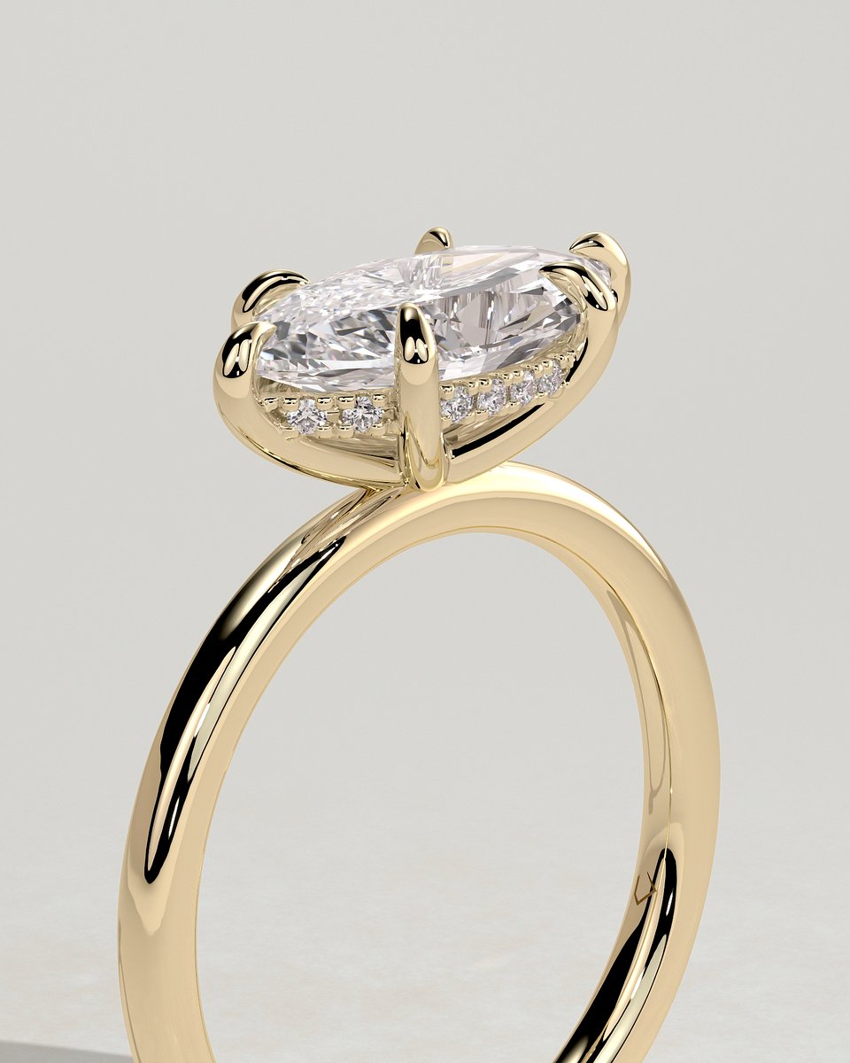 MET 0355 Marquise Solitaire Engagement Ring