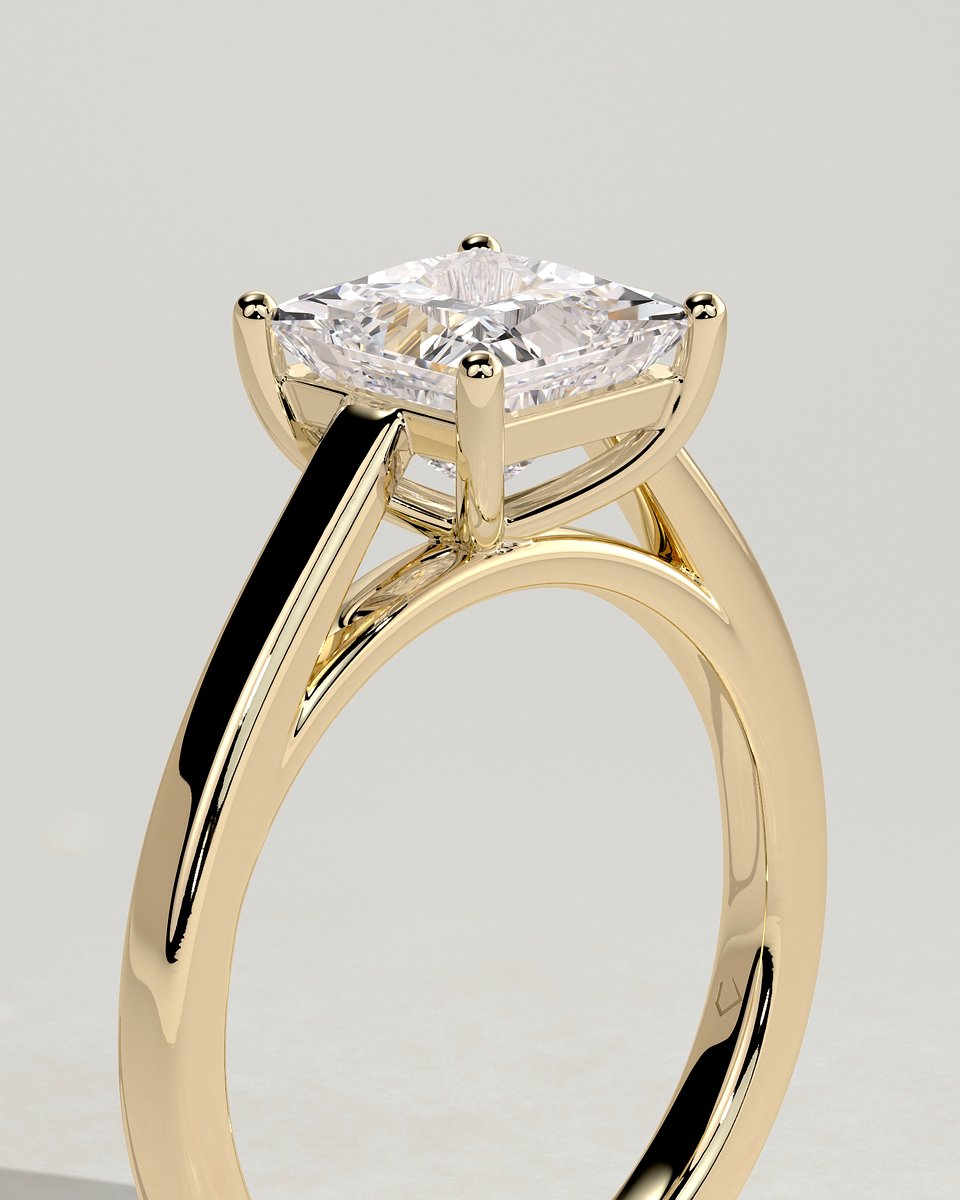 MET 0238 Princess Solitaire Engagement Ring