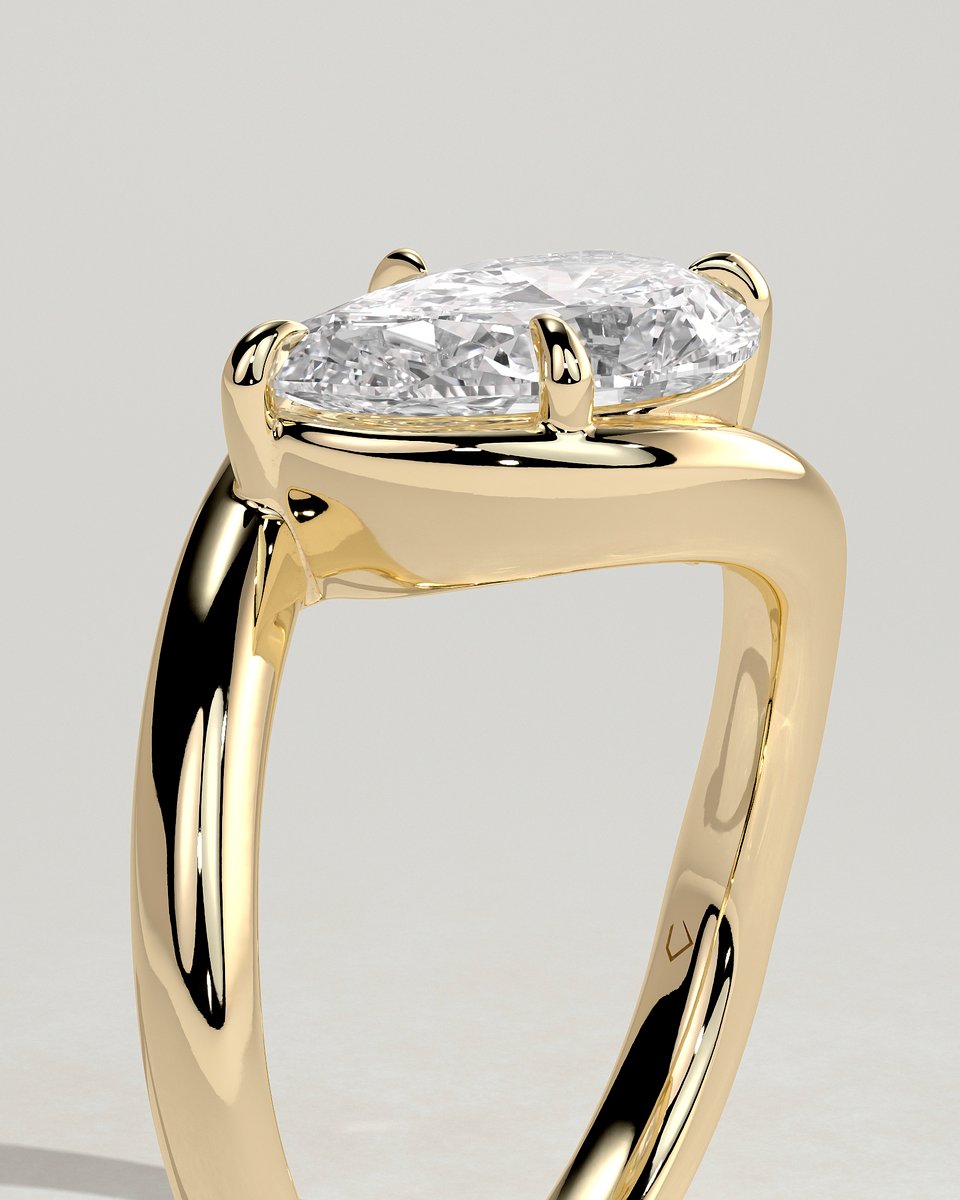 MET 0291 Pear Solitaire Engagement Ring