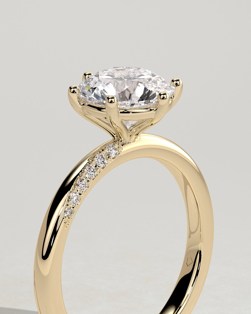 MET 0087 Round Solitaire Engagement Ring