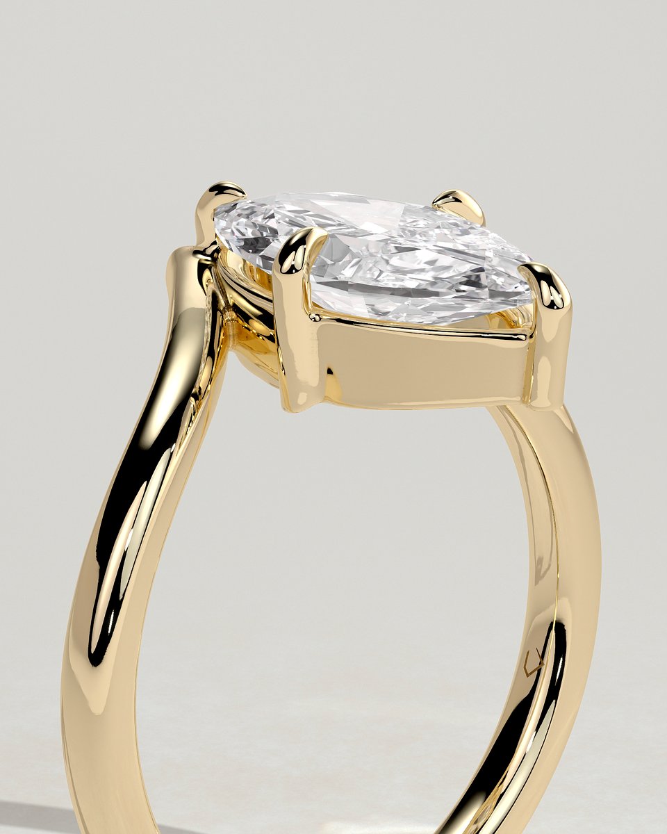 MET 0078 Marquise Solitaire Engagement Ring