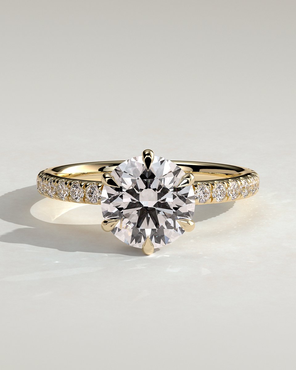 MET 0040 Round Solitaire Engagement Ring