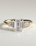 MET 0121 Emerald Three Stone Engagement Ring