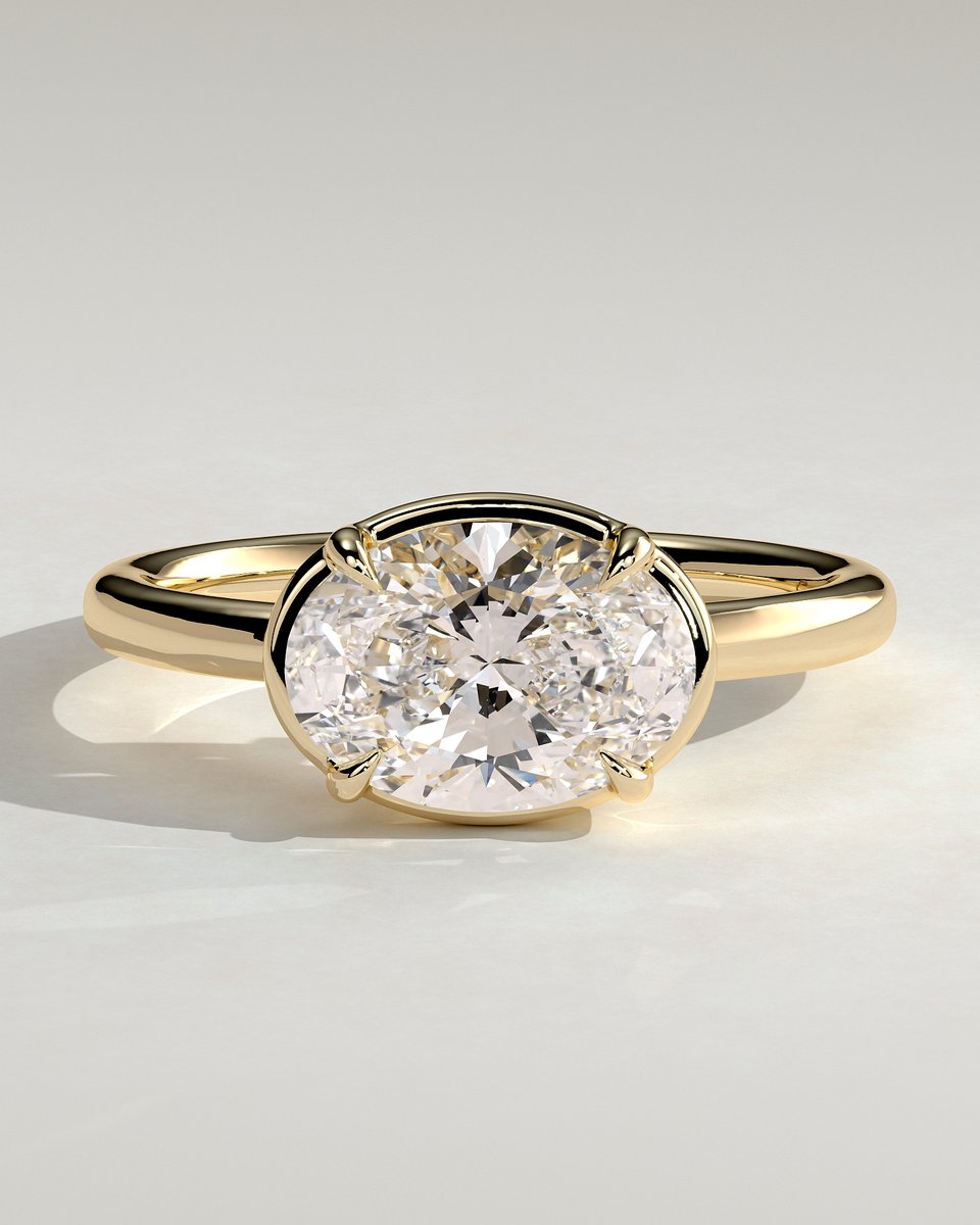 MET 0124 Oval Solitaire Engagement Ring