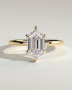 MET 0122 Elongated Hexagon Solitaire Engagement Ring